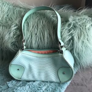 Faux alligator skin handbag